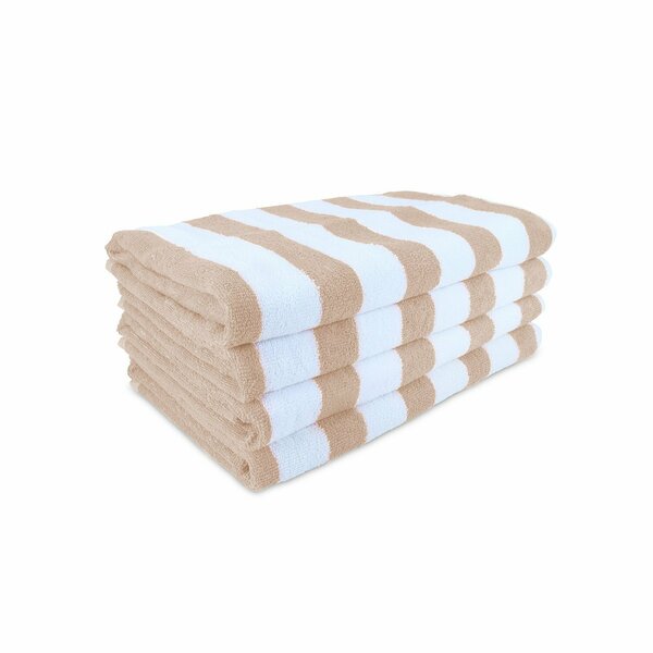 Monarch Brands Cali Cabana Towels - Beige, 4PK P-CALICABANA-BGE